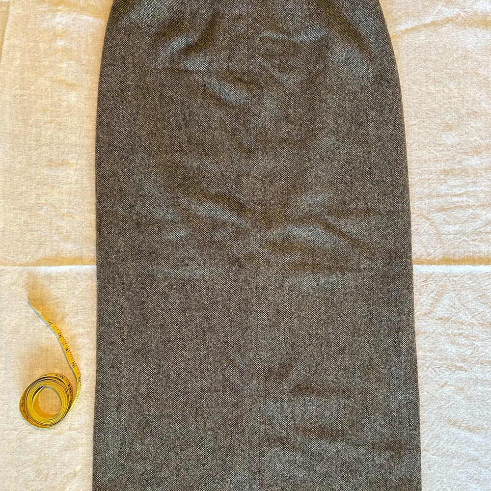 Vintage Ralph Lauren Brown Tweed 100% Lamb’s Wool Pencil Skirt - Picture 4 of 9